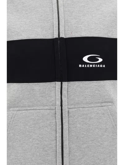 Balenciaga Jersey Hoodie Sweatshirts Grey In Gray