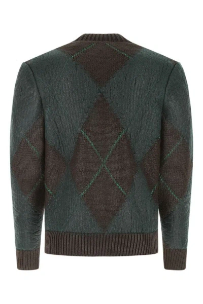 Bottega Veneta Coated Argyle-knit Jumper In Multicolor