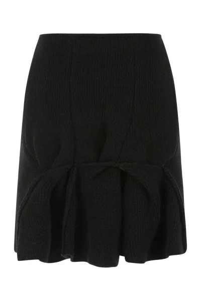 Bottega Veneta Knitted Mini Skirt In Black