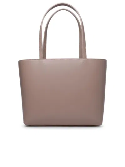 Dolce & Gabbana Small 'dg' Shopping Bag In Powder Calf Lear In Beige