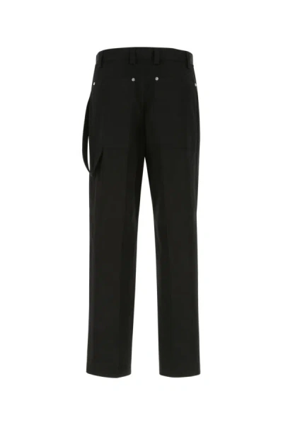 Burberry Black Cotton Wide-leg Pant In Black