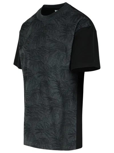 Palm Angels Palms Curved Black Cotton Blend T-shirt In Black