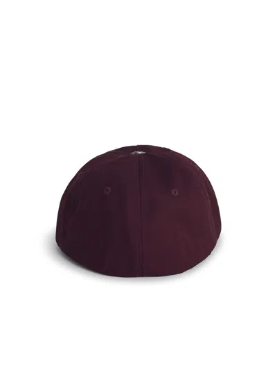 Palm Angels Oval Burgundy Cotton Cap In Red