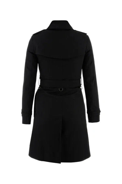 Burberry Double-breasted Trench Coat With Tailored Silhouette In Black