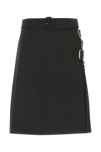 Burberry Women's Stretch Polyester Blend Skirt In Black