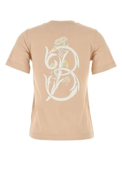 Burberry Women Peach Cotton T-shirt In Orange