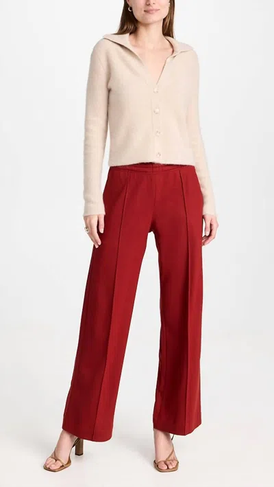 Vince Fine Knit Wide Leg Pants In Scarlet Red In Red