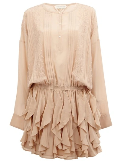 Faith Connexion Silk Lace Dress In Neutrals, Pink. In Nude