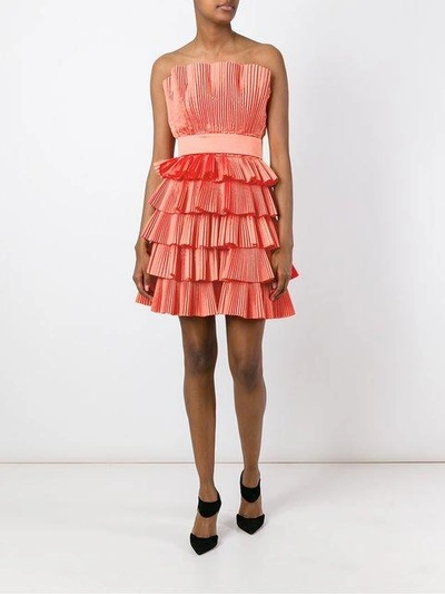 Capucci Strapless Pleated Dress - Pink In Pink
