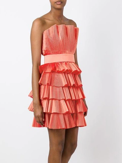Capucci Strapless Pleated Dress - Pink In Pink