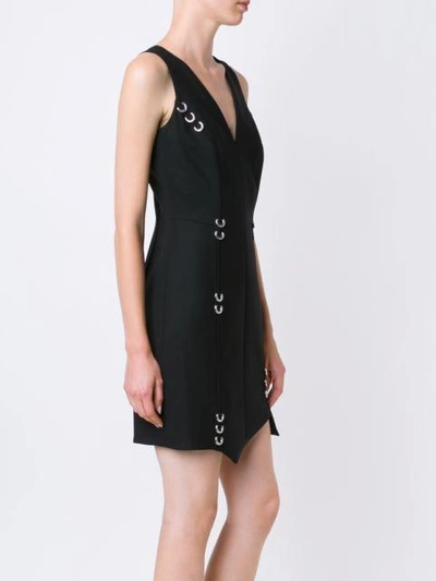 Shop Mugler Metallic Loop Detail Dress - Black