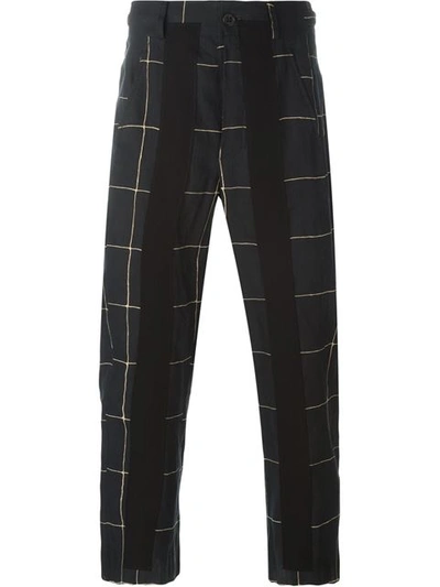 Damir Doma Checked Cropped Trousers In Black