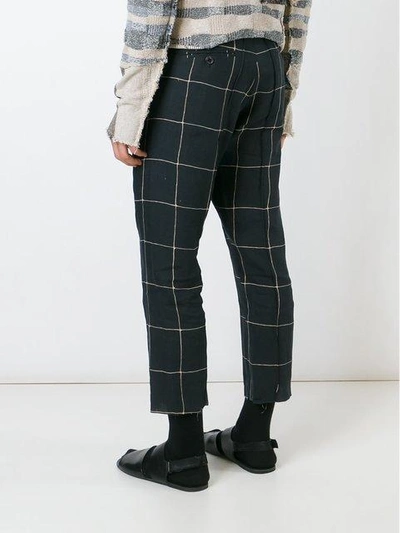 Shop Damir Doma Checked Cropped Trousers In Black