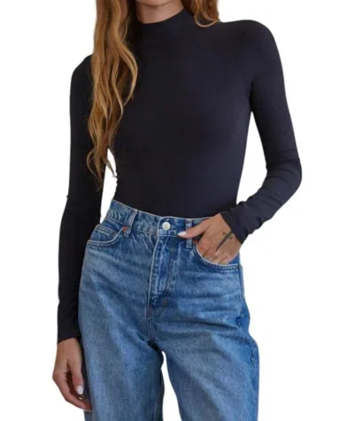 By Together Long Sleeve Mock Neck Bodysuit In Black In Black