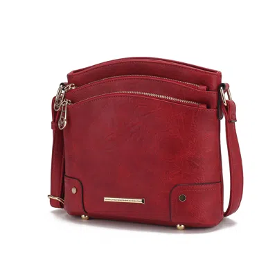 Mkf Collection By Mia K Kenya Crossbody Shoulder Women's Bag Stylish Vegan Leather With Gold-tone Accents By Mia K In Pink