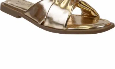 Naked Feet Goa Flat Sandals In Gold