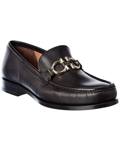 Ferragamo Round Head Business Casual Shoes In Black
