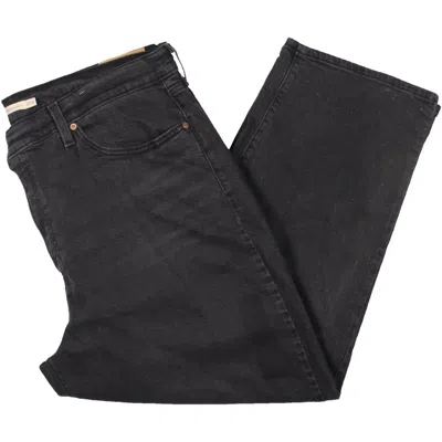 Levi Strauss & Co Plus Womens Super High Rise Ankle Straight Leg Jeans In Black