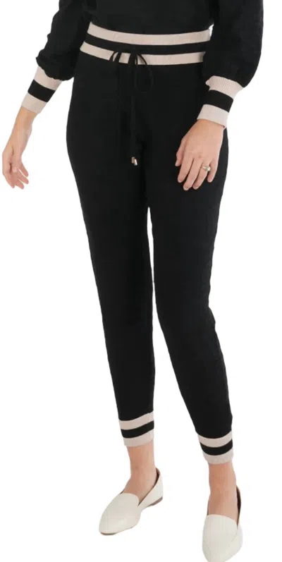 Emily Mccarthy Downtown Jogger In Black Knit Cheetah In Multi