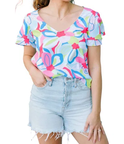 Michelle Mcdowell Grayson Top In Color Me Happy Pink In Multi