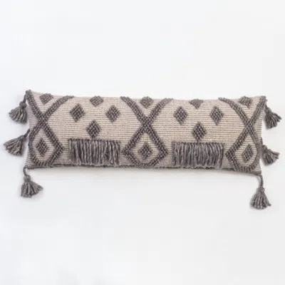 Mickler & Co. Carlos Bolster Pillow In Grey/beige