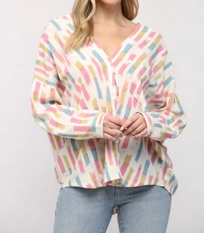 Fate Abstract Blouse In Cream In White