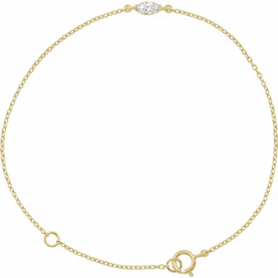 Diamond2deal 14k Yellow Gold 1/4 Ct Lab-grown Diamond Bracelet 6.5" With 1" Ext. In Yellow