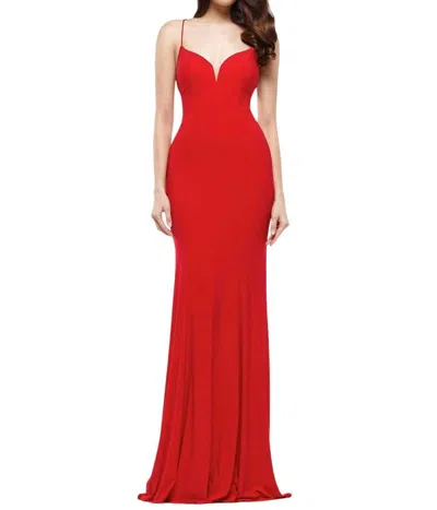 Colors Dress Fit & Flare Long Dress In Red In Red