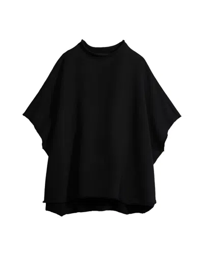 Frank And Eileen Audrey Funnel Neck Capelet In Black