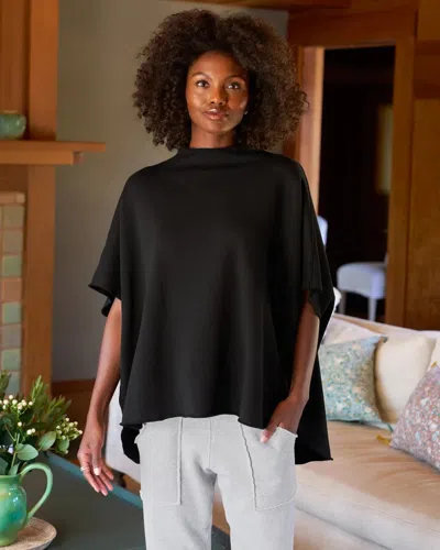 Frank And Eileen Audrey Funnel Neck Capelet In Black
