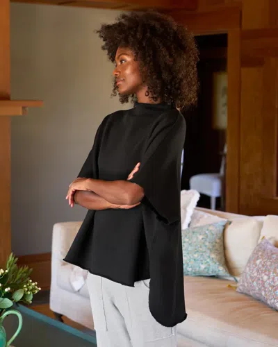 Frank And Eileen Audrey Funnel Neck Capelet In Black