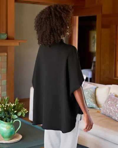 Frank And Eileen Audrey Funnel Neck Capelet In Black