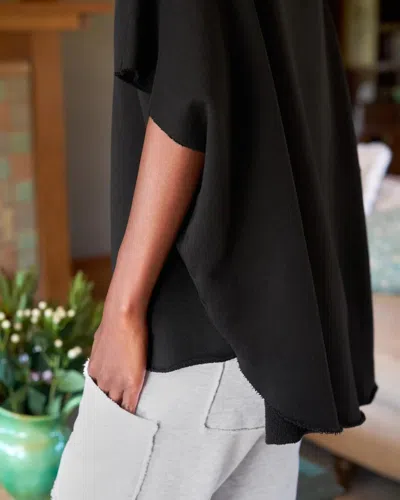 Frank And Eileen Audrey Funnel Neck Capelet In Black