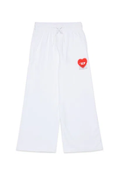 Diesel Pantaloni In Felpa Con Grafica Cuore In White