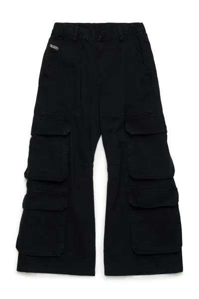 Diesel D-sire-cargo-d L.30 Black Denim Cargo Pant - D Sire Cargo D In Black