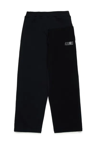 Mm6 Maison Margiela Pantaloni In Felpa Re-cut In Black