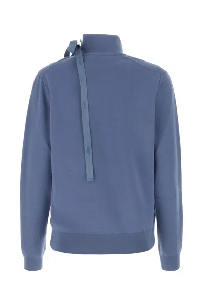 Fendi Modern Wool Blend Sweater With Unique Neckline