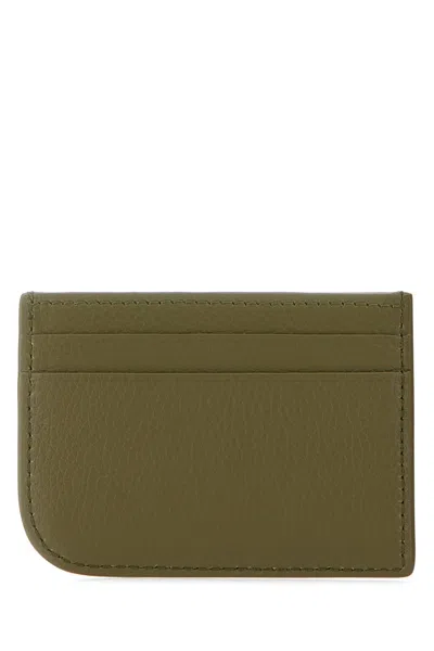 Alexander Mcqueen Army Green Leather Card Holder