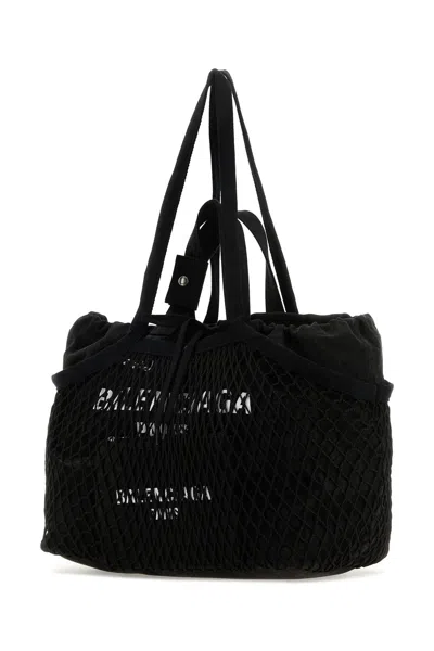 Balenciaga Black Canvas And Mesh Medium 24/7 Shopping Bag