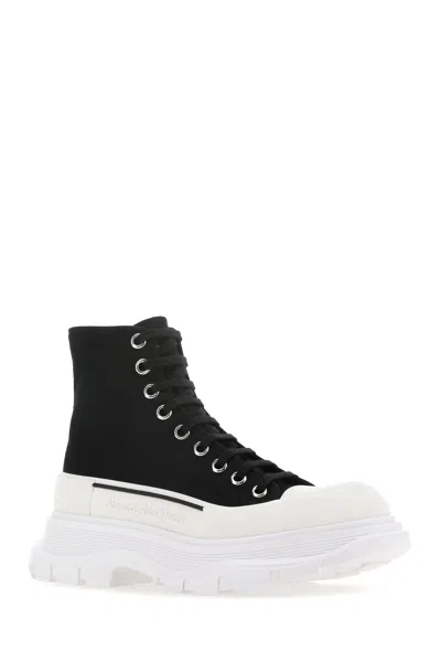 Alexander Mcqueen Alexander Mc Queen Black Canvas Tread Slick Boots