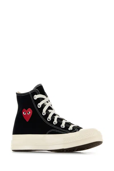 Comme Des Garçon Play Black Canvas Comme Des Garã§ons X Converse Sneakers