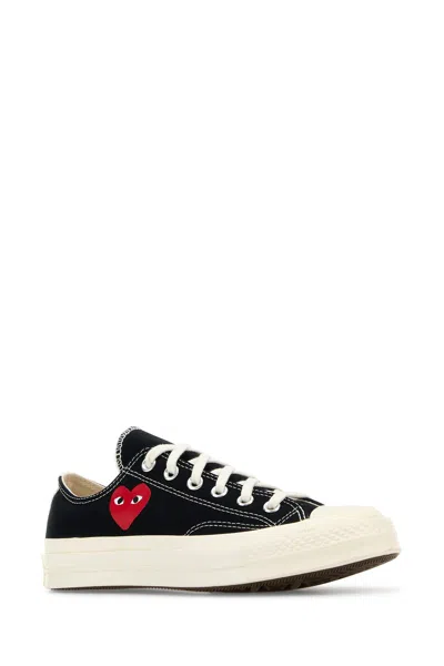 Comme Des Garçon Play Black Canvas Comme Des Garã§ons X Converse Sneakers