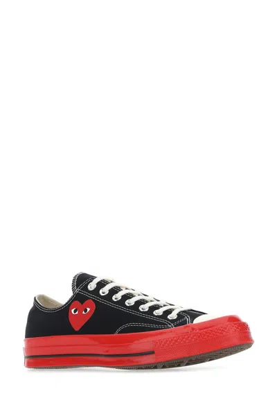 Comme Des Garçon Play Black Canvas Comme Des Garã§ons X Converse Sneakers