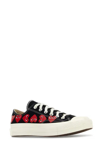 Comme Des Garçon Play Black Canvas Comme Des Garã§ons X Converse Sneakers