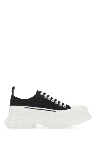 Alexander Mcqueen Black Canvas Tread Slick Sneakers In Multi