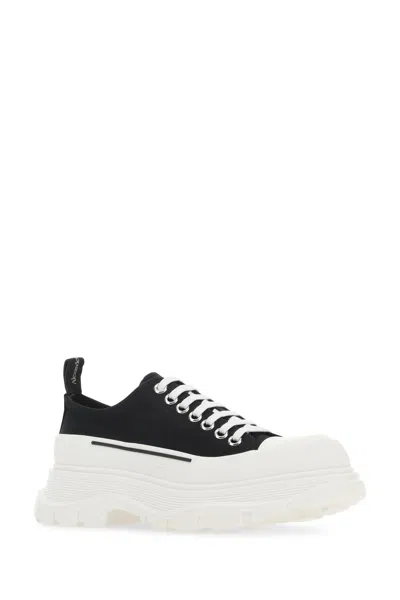 Alexander Mcqueen Black Canvas Tread Slick Sneakers In Multi