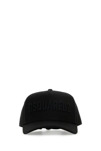 Dsquared2 Black Cotton Baseball Cap