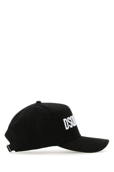 Dsquared2 Black Cotton Baseball Cap