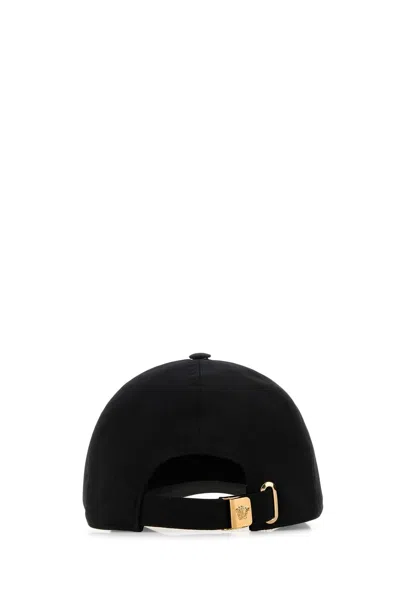 Versace Men Black Cotton Baseball Cap