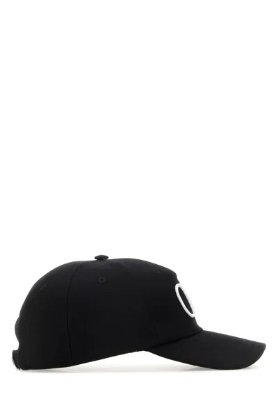 VALENTINO GARAVANI BLACK COTTON BASEBALL CAP 